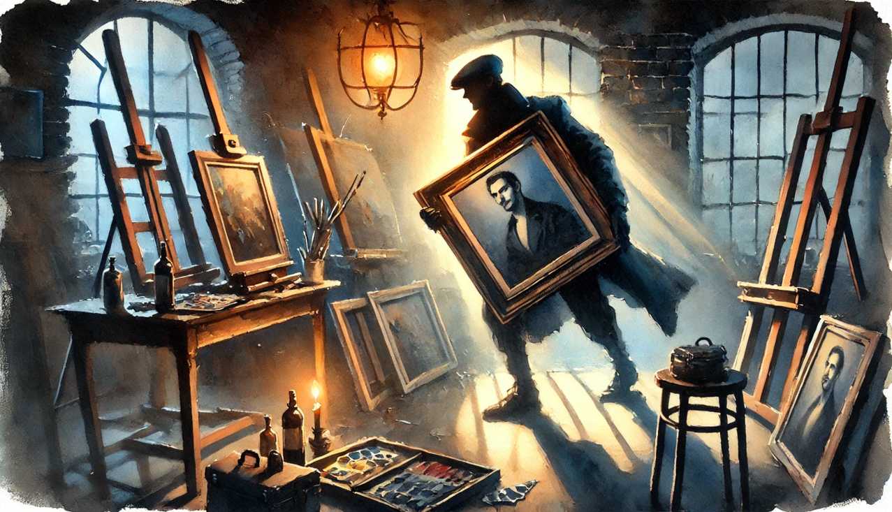 An art theif stealing the artwork of other artist