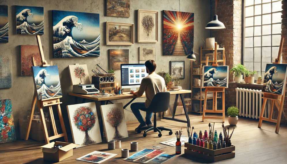 Artist selling artwork online