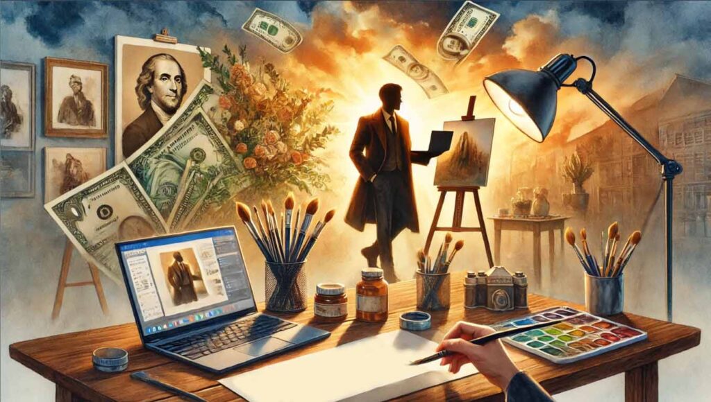 an artist monetizing his art