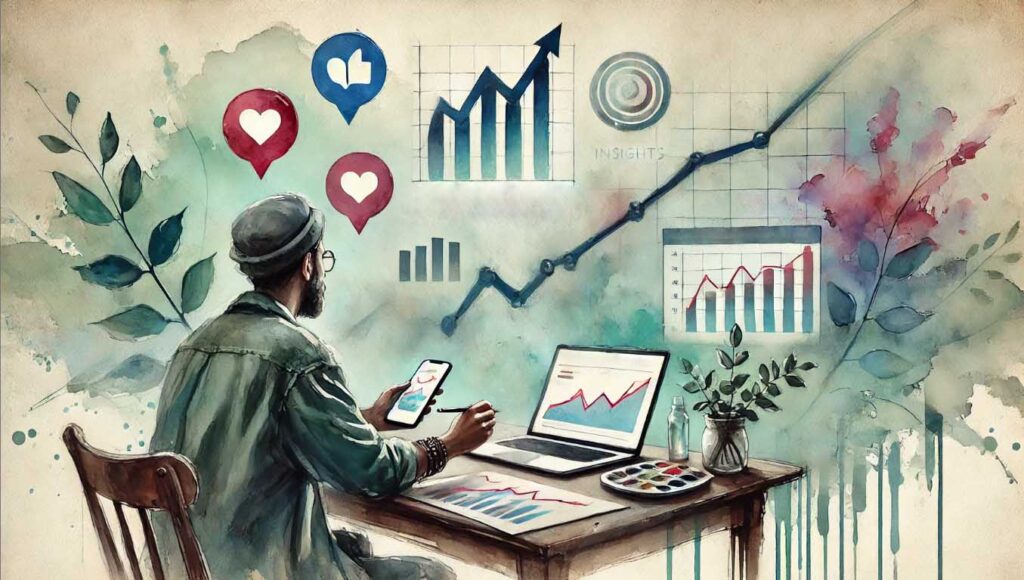 artist analysing instagram insights