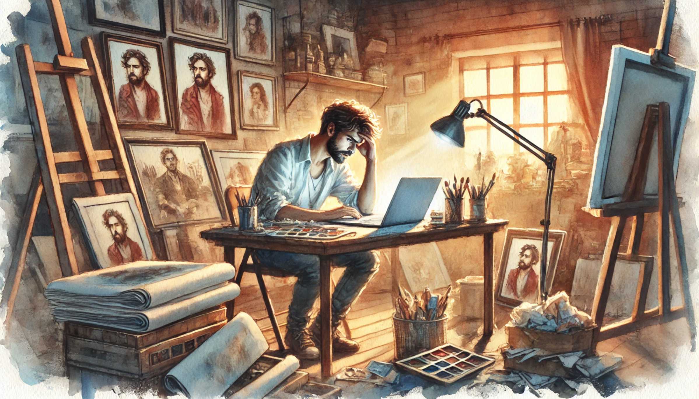 An-artist-trying-to-sell-art-online