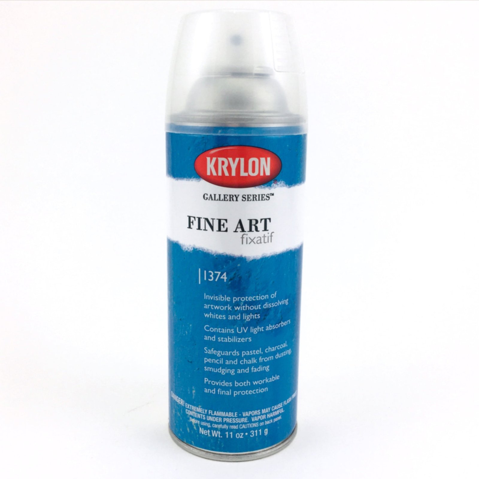 Krylon Fine Art Fixatif spray can, a final fixative for charcoal drawings